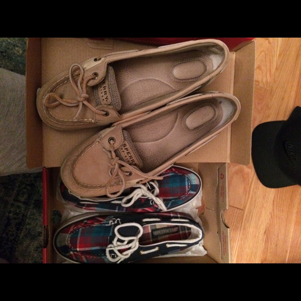 Plaid boat shoes